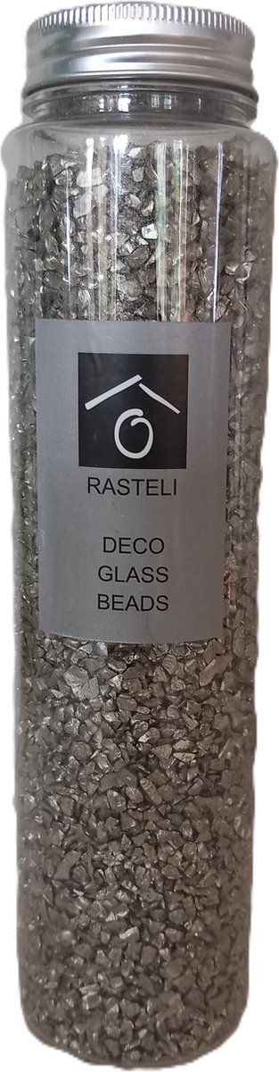 Rasteli Granulaat-Decoratief Zand Zilver-Grijs 550 gr Prijs per Flesje