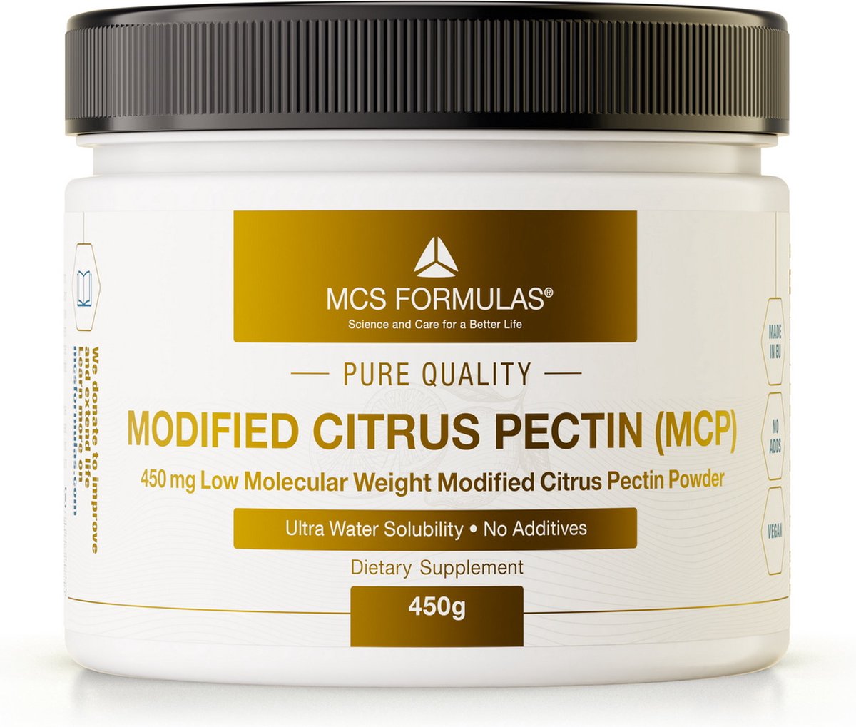 Goedkoopste Modified Citrus Pectin Powder - 450g - De enige MCP die volledig oplost in water - Made in EU