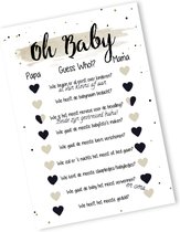 BSG410 N - 20 stuks - Babygames babyshower & Gender Reveal - zwangerschap cadeau - Babyshower invulkaarten - Oh Baby - Babyshower versiering - Babyshower spelletjes - Gender reveal spelletjes - gender reveal invulkaarten - Babyscrabble-babyspelletjes