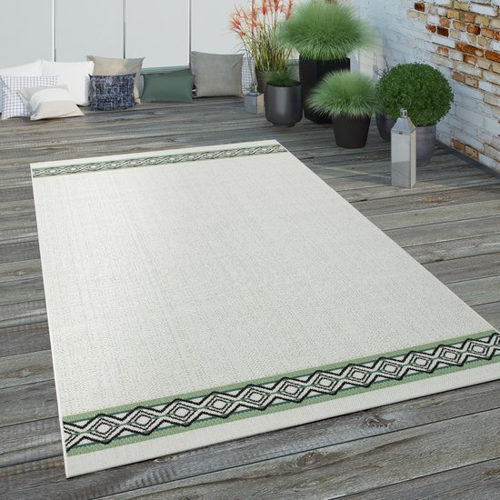 Paco Home Buiten vloerkleed terras balkon keukenvloerkleed etno design geometrisch patroon 160x230 cm