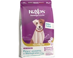 Glutenvrije droogvoer voor kleine hond, Gesteriliseerd, Blauwe Vis en Granaatappel 2kg Italiaanse topkwaliteit