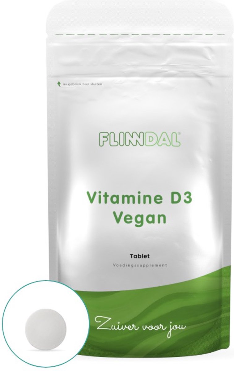 Goedkoopste Flinndal Vitamine D Vegan - uitstekend opneembare, veganistische vorm van D3 - 30 tabletten