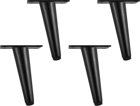13 cm meubelpoten, zwart metaal, doe-het-zelf metalen tafelpoten, belastbaar tot 800