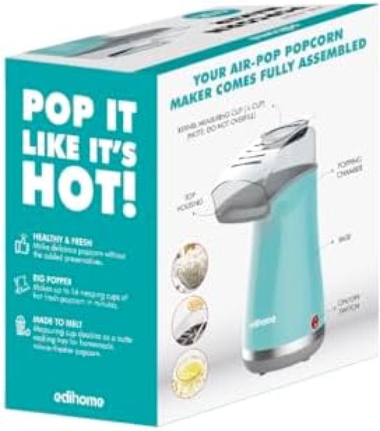 Edihome, Electric Popcorn Machine, Palomiter, 1200 W, incl
