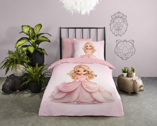 Housse de couette enfant Pure "Princesse" - Rose - (140x200/220 cm) - Microfibre