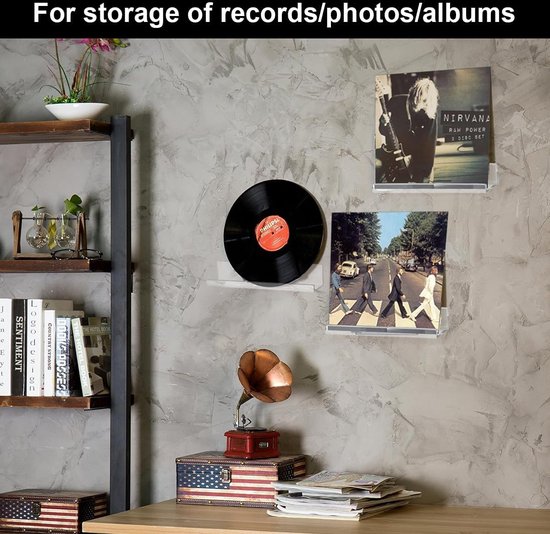 VinylCrafts - LP Wandplank - Walnoten wandplank - 99 cm - LPs aan de muur - LP