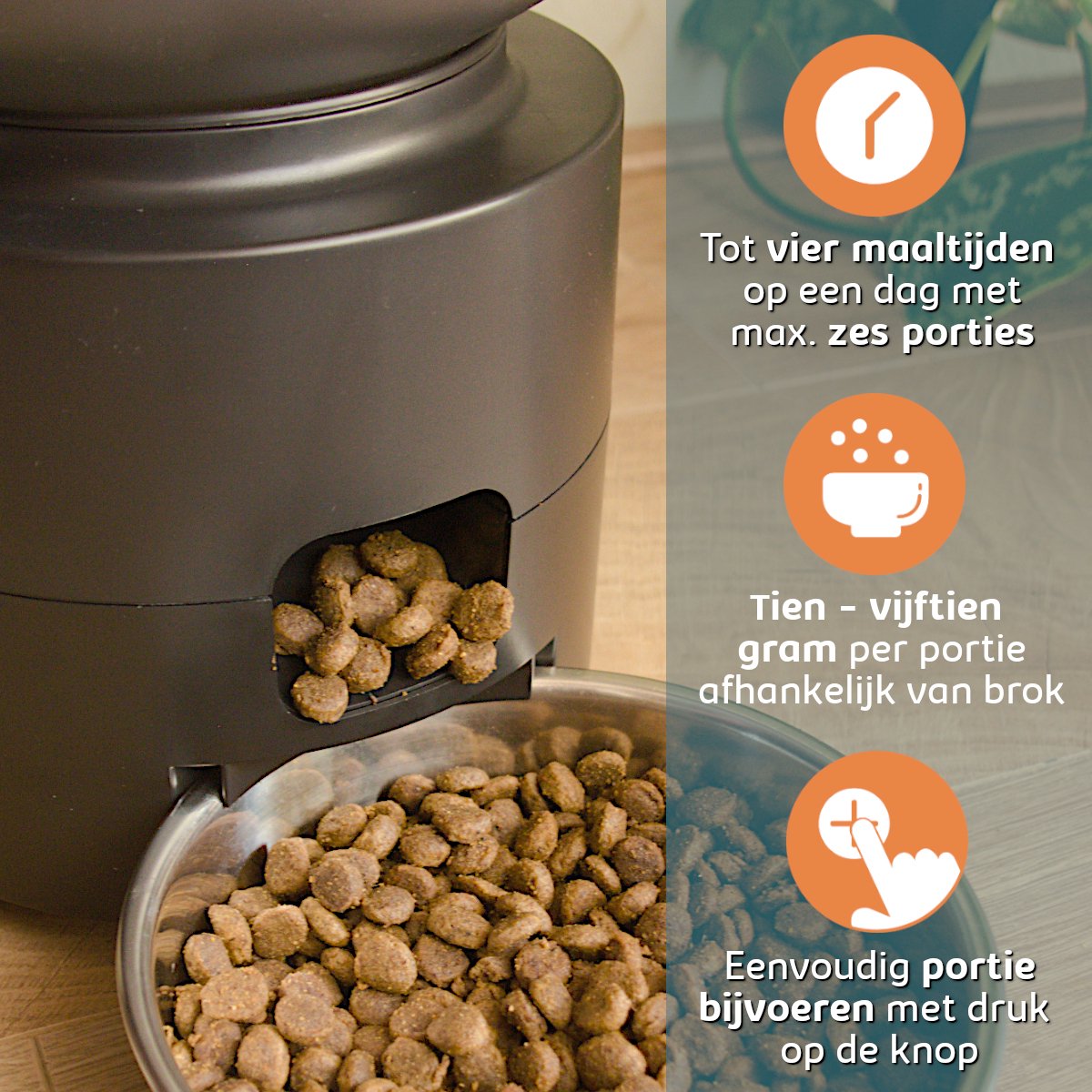 Afbeelding 2 van Furpro EasyFeed - Automatische Voerbak Kat - Voerautomaat Kat Hond - Voerautomaat Hond - Zwart
