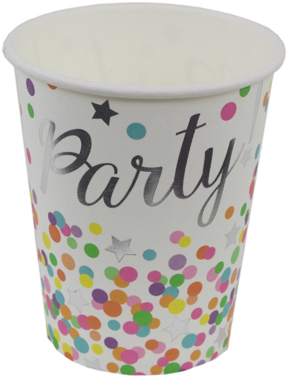 Bekers Confetti Party 250ml - 8 stuks