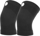 LUXIAOJUN 2 Stuks Premium Knie Brace voor Fitness, CrossFit & Sporten – Knieband - Braces - 7 mm - Zwart - L