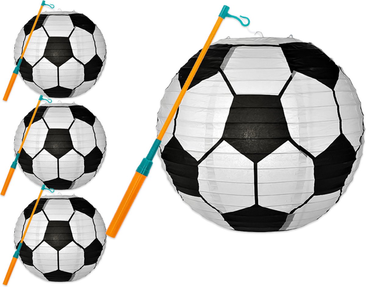 Lampion - Sint Maarten - Lampionstokje - Met Lichtje - Dieren - Treklampion - Papier - Kind - Wit - Versiering - 4 Stuks