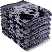 Bol.com DoubleDry Luxe Keukendoek - 6 stuks - 50x50 - boerderij - zwart aanbieding