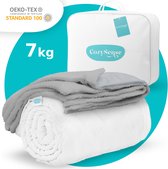 CozySense® - Verzwaringsdeken 7 kg - Weighted Blanket - Zwaartedeken - Verzwaarde Deken - Zware Deken - GLASS-Flow® Drukverdeling - Inclusief Wasbare Hoes - 140 x 200cm - Grijs