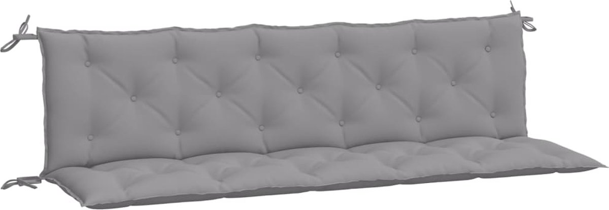 vidaXL Tuinbankkussens 2 st gestreept 100x50x7 cm stof wit en blauw, tuinbank kussen, buitenbank kussen, kussen, buitenbankkussen, tuinkussen, kussens
