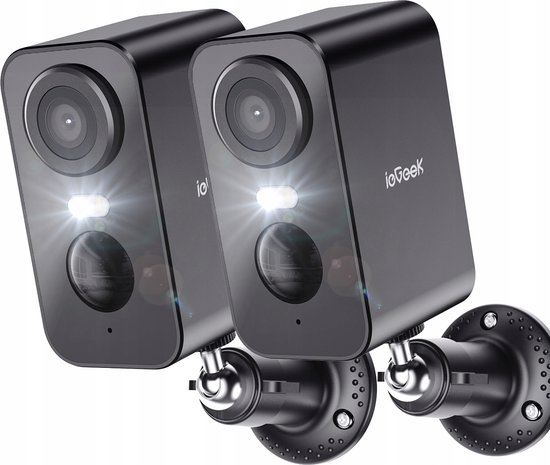 IeGeek Beveiligingscamera Binnen - 2K 3MP Ultra HD - Huisdiercamera Met App Beveiligingscameras Wifi Camera App Ai Tracking Bewakingscamera 245 Ghz 2 Stuks Zwart