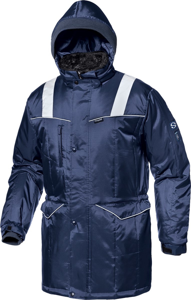 SIR SAFETY OPERA QUARK Gevoerde Werkjas HEREN Veiligheidsjas Donkerblauw - Thermisch Gevoerd - Reflecterend - Afneembare Capuchon
