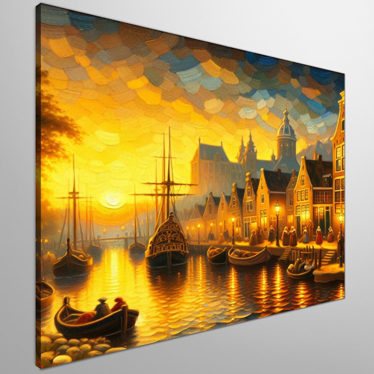 Acryl vermeer schilderij | Virtuoze vangst: Meesterlijke acrylvermeer met magistraal lichtspel verbeeld | Kunst - 30x30 centimeter op Canvas | Foto op Canvas