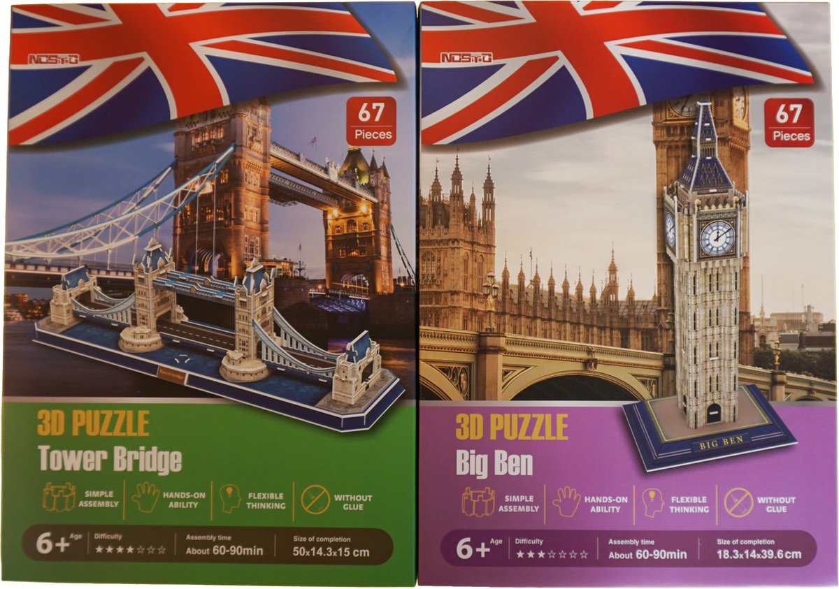 Sustenia  3D Puzzel set  Big Ben  Tower Bridge  Londen