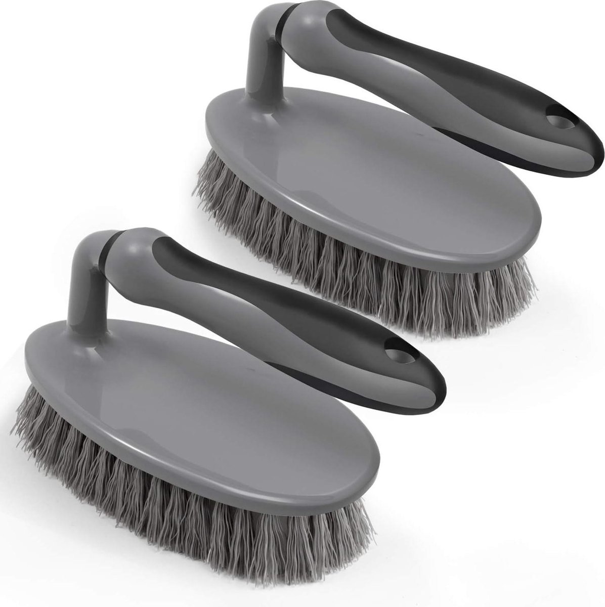 Goedkoopste Schrobber met Comfortabele Greep voor Badkamer en Douche - Schoonmaakborstel voor Wastafel en Vloer - 2-Pack schrobber met steel