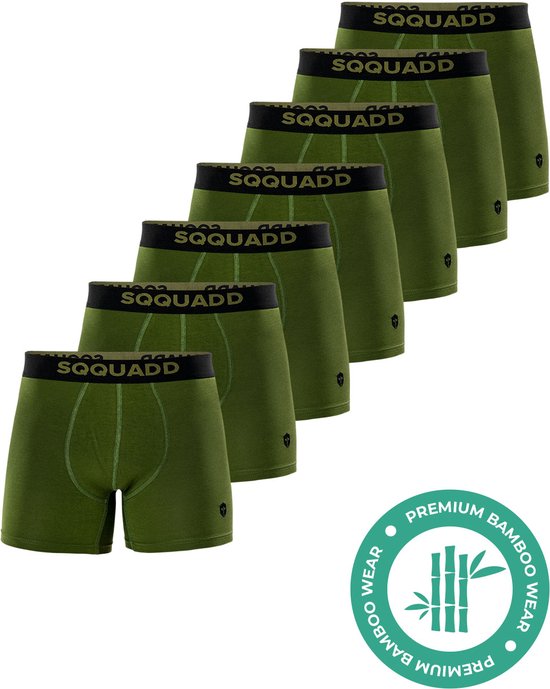 Foto: Sqquadd bamboe ondergoed heren 7 pack boxershorts maat l comfort en kwaliteit voor mannen bamboo groen