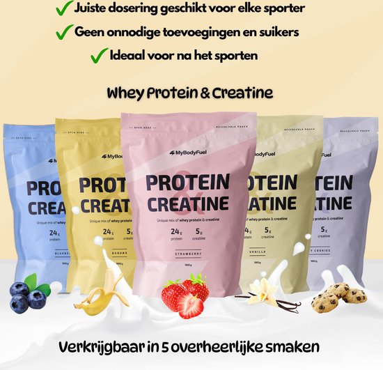 MyBodyFuel - Whey Protein & Creatine - Vanille Eiwitshake - Proteine Poeder met Creatine Monohydraat - 1000g — afbeelding 2
