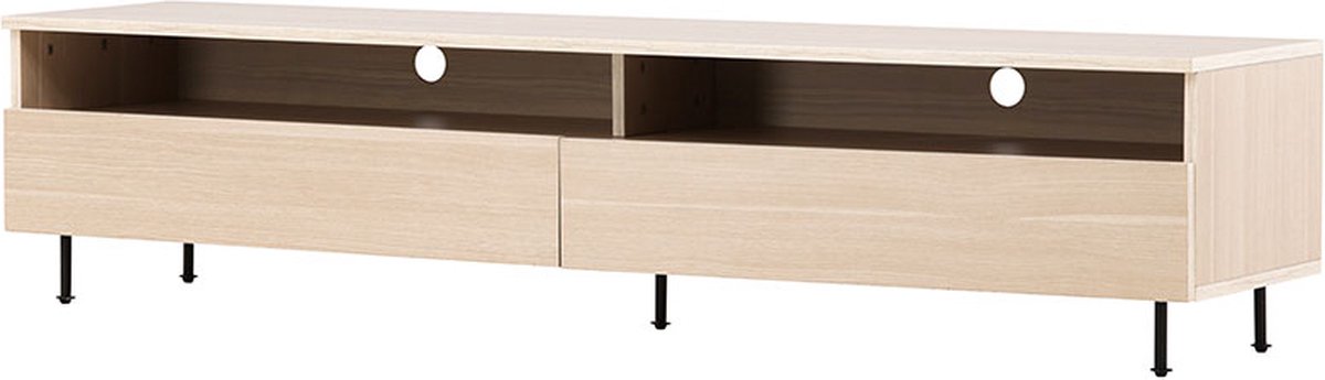 Navarra TV-meubel 2 laden, 2 planken whitewash.