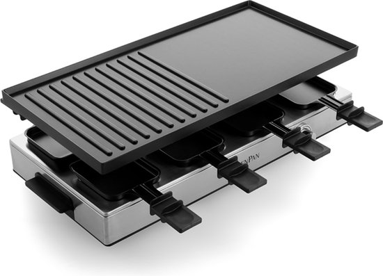 GreenPan Chef's Collection Gourmet Raclette voor 8 Personen - Dubbelzijdig Grill & Teppanyaki - 52.6x24x15.4 cm - 1700W - Keramische Antikleef - PFAS-vrij - Zwart - Jeroen Meus — afbeelding 2