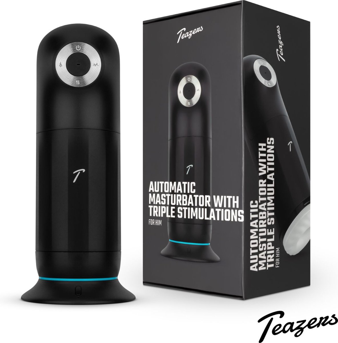 Goedkoopste Teazers - Automatische Masturbator met Driedubbele Stimulatie - Sex Toys voor Mannen - Masturbator voor Man - Masturbators - Zwart