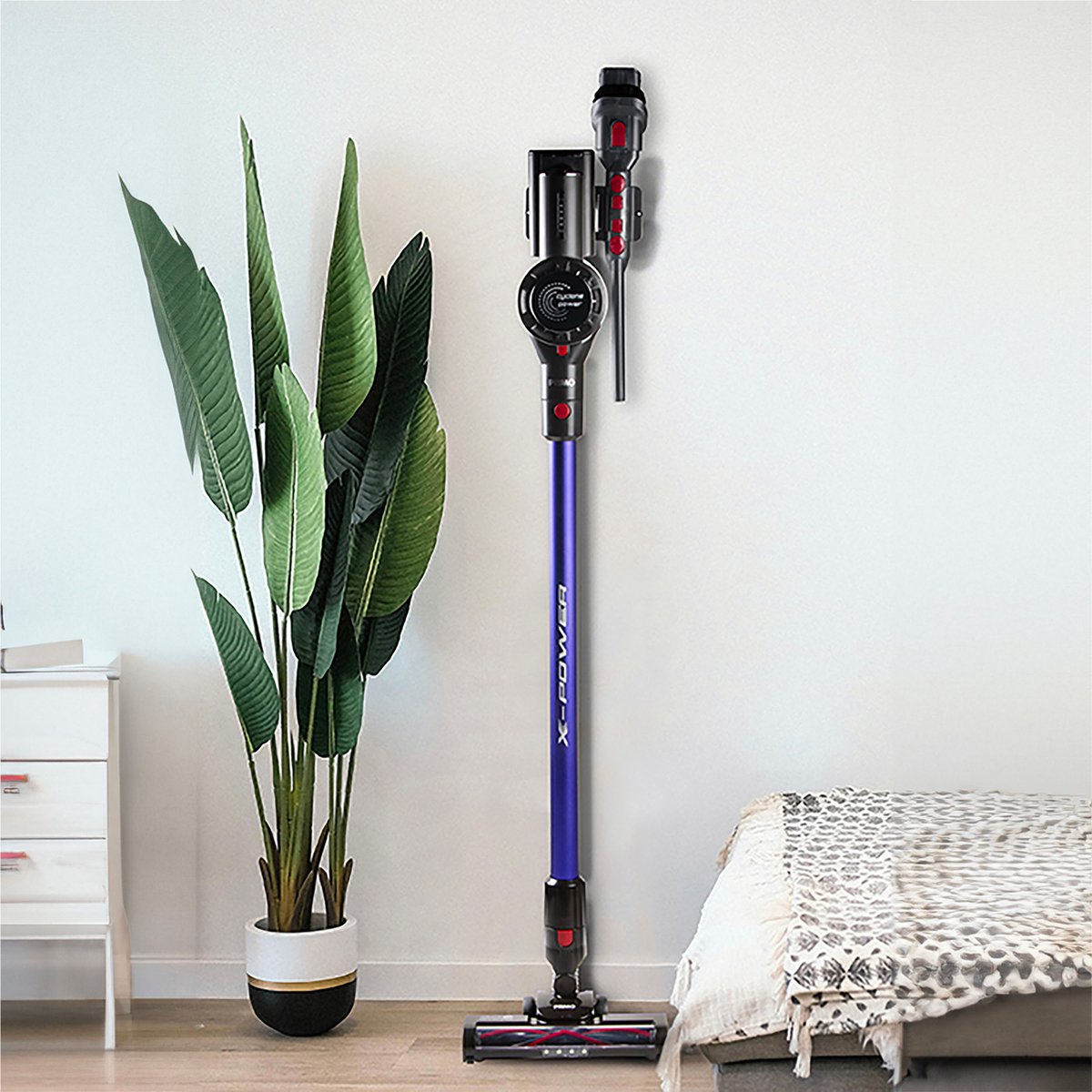 PRIMO PR511SV 3-in-1 BLDC Steelstofzuiger Draadloos - Stofzuiger zonder zak - Kruimelzuiger - Max power 20 kPa - Blauw/Rood – foto 6