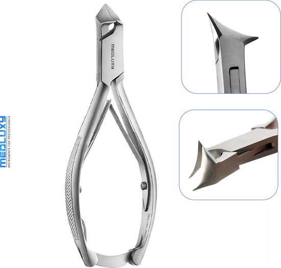 MEDLUXY® - Nageltang Professioneel - Koptang Rond Snijvlak - 14 cm - Voor Dikke & Kalknagels - Chirurgisch RVS - Pedicure & Manicure - Met Kruisveer en Veiligheidssluiting - nagelknipper ingroeide nagels