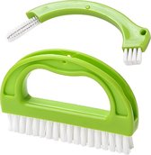 Voegenborstel - Set van 2 - Schoonmaakborstel - Badkamer - Voegen - Voegenkrabber - Voegenreiniger - Schoonmaken - Borstel