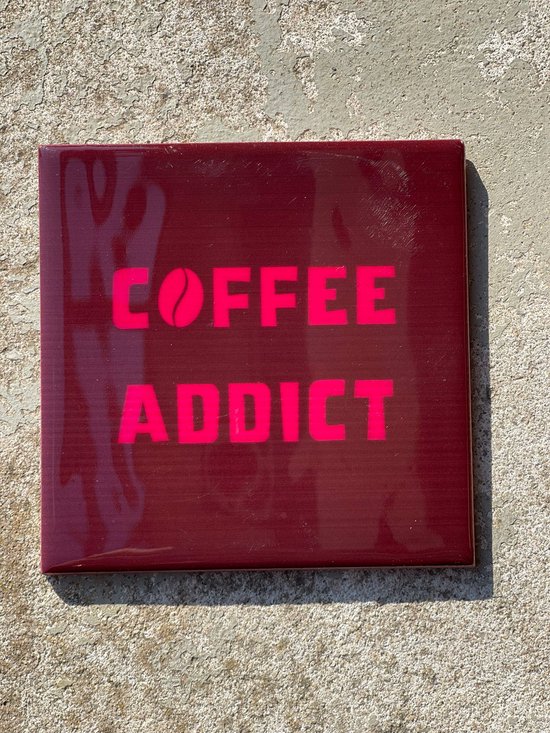 Accro au café carrelé |Tuile de dicton tendance | Cadeau pour une Nieuwe maison | Cadeau de pendaison de crémaillère |Cadeau d'anniversaire | Anniversaire |Anniversaire |cadeau boîte aux lettres