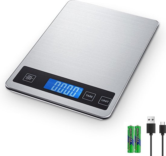 ADE Denise digitale weegschaal 5 kg rvs glans