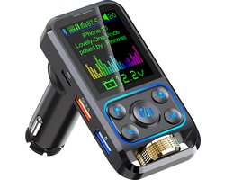 fm transmitter - FM Transmitter bleutooth - Bleutooth - FM-ZENDER EN SNELLE AUTOLADER MET LCD-SCHERM - Bleutooth fm zender - Handsfree Bellen – FM-Zender Transmitter – Auto Oplader USB-A QC 3.0