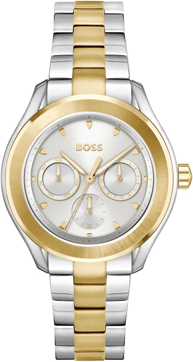 BOSS HB1502746 LIDA Dames Horloge - Mineraalglas - Staal - Zilverkleurig - 38 mm breed - Quartz - Vouw-Vlindersluiting - 3 ATM (spatwater)