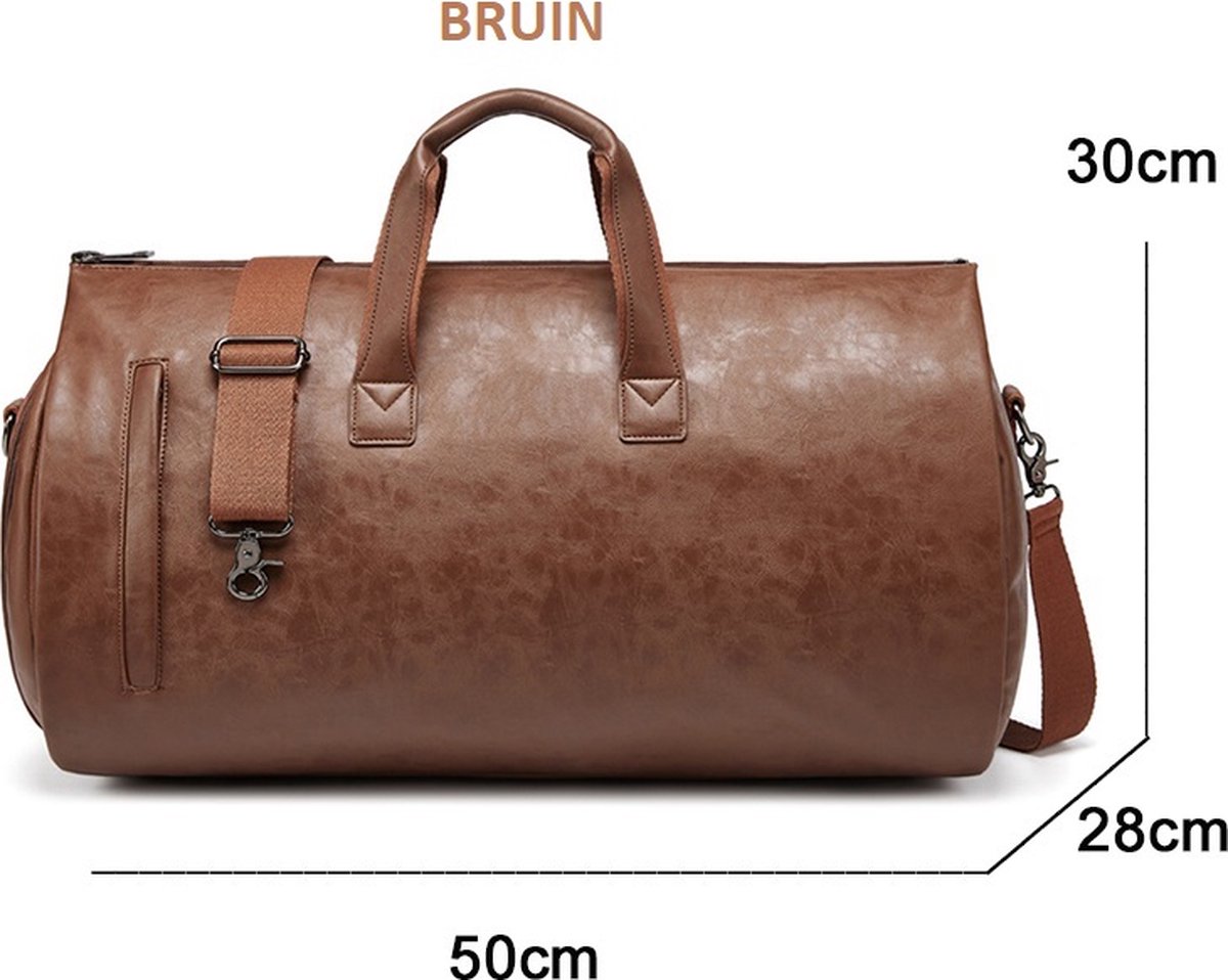 Weekendtas 42L - Reistas met Kostuum of Mantel vak - Handbagage Waterafstotend - Camel