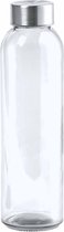 Waterfles/drinkfles AQUAMAN - glas - transparant - met RVS dop - 500 ml - Sportfles - Bidon