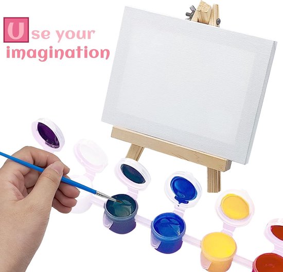 UZSUZZ Set van 30 fotolijsten met tafelschildersezel - Kleine ezel - Houten driehoek - Doe-het-zelf decoratie - Mini schildersezel - Schilderaccessoires voor beginners en amateurs