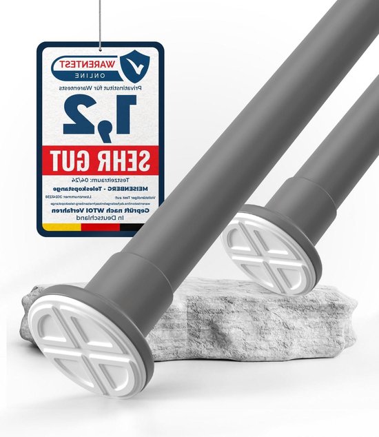 Douchegordijnstang Telescopisch Uitschuifbaar Ø25 mm Grijs Roestvrij