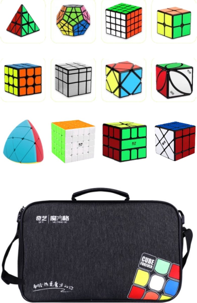 Speed Cube Speed Cube Set 12 stuks inclusief tas Speed Cube Giftset Magic Cube Kubus Puzzel Breinbrekers voor kinderen en volwassenen