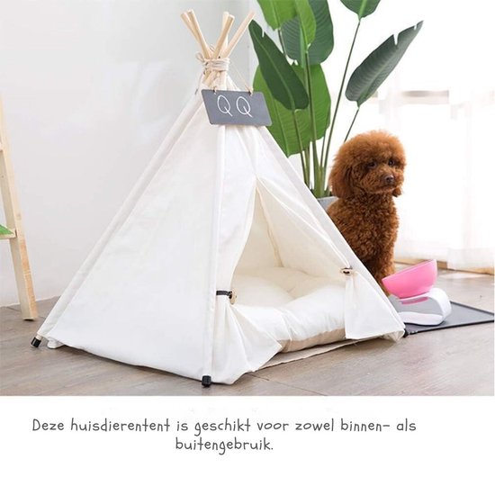 Kattentent - Huisdier tent - Dierenhuis - Kattenhol - Kattenhuis - Kattenmand - Dierentent - Katten Tipi Tent - Voor Binnen –50 x 40 x 60 cm van Guus & Guusje — afbeelding 4
