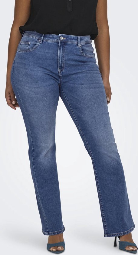 Only Carmakoma Jeans Carsally Reg Flared Dnm Bj114-3 Noo 15332402 Medium Blue Denim Dames Maat - W46 X L32