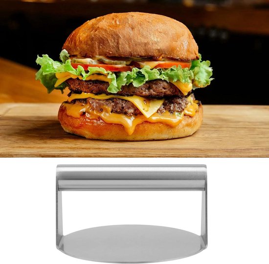 Kamaat Smash Burger Press RVS 16,5 cm – Extra Zware meatpress 1,8 kg