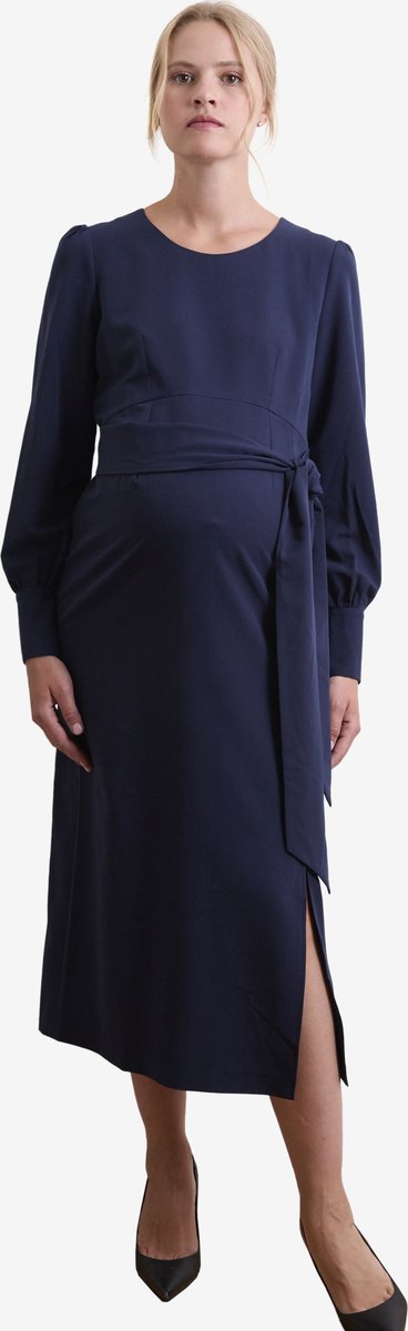 vertbaudet Lange zwangerschapsjurk met gedrapeerd effect marineblauw