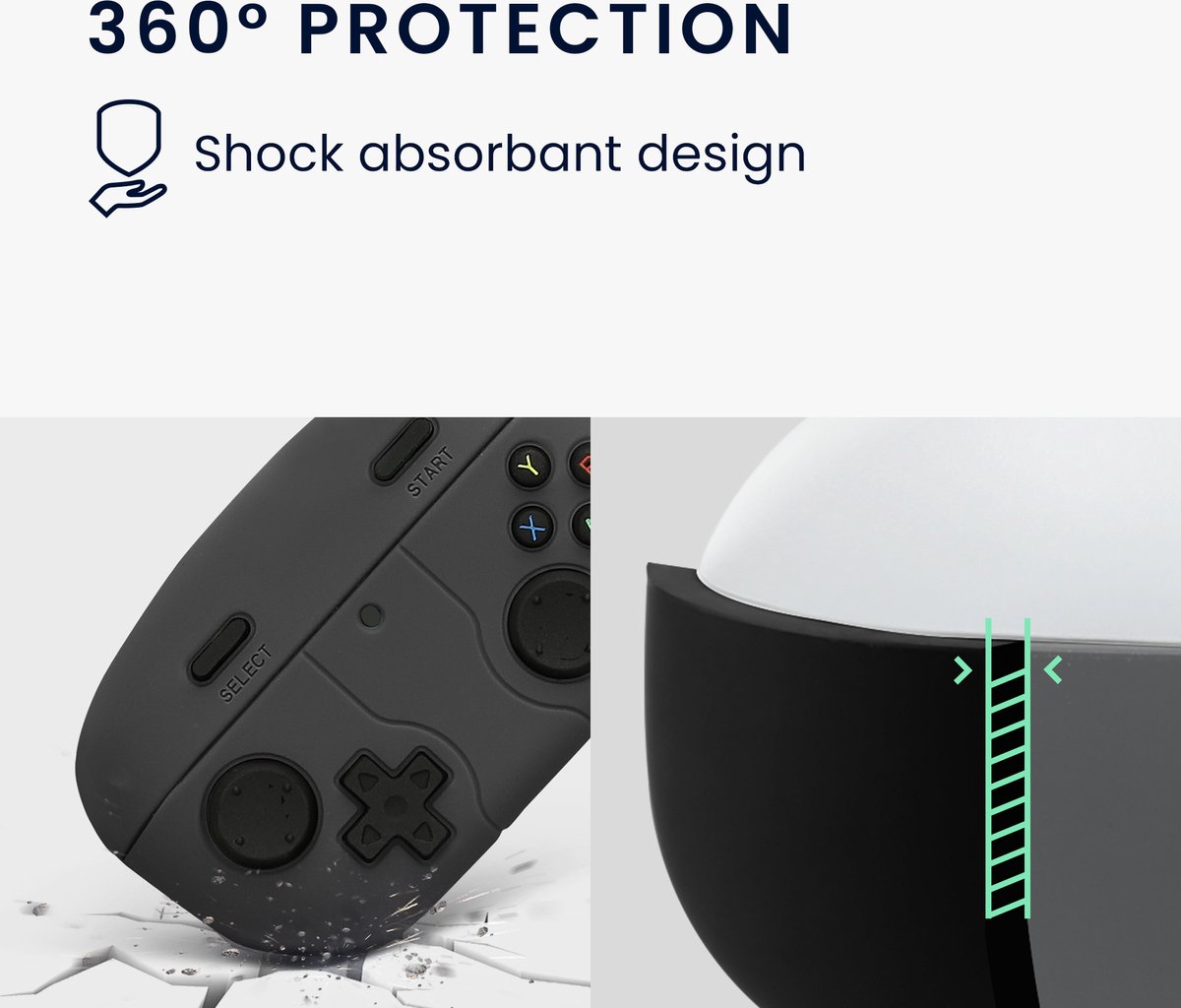 kwmobile Hoes geschikt voor Sony WF-1000XM5 - Siliconen cover voor oordopjes in zwart - Gameconsole design – foto 7