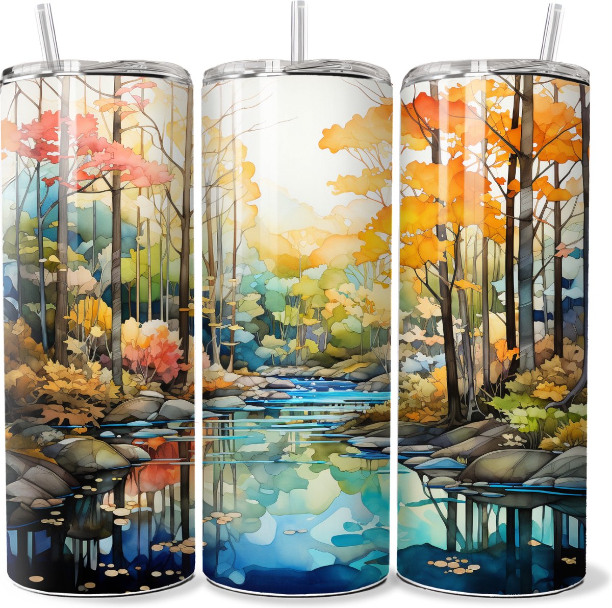 KadoDash - Tumbler - Drinkbeker - Isolatiebeker - Forest - Bos - Natuur