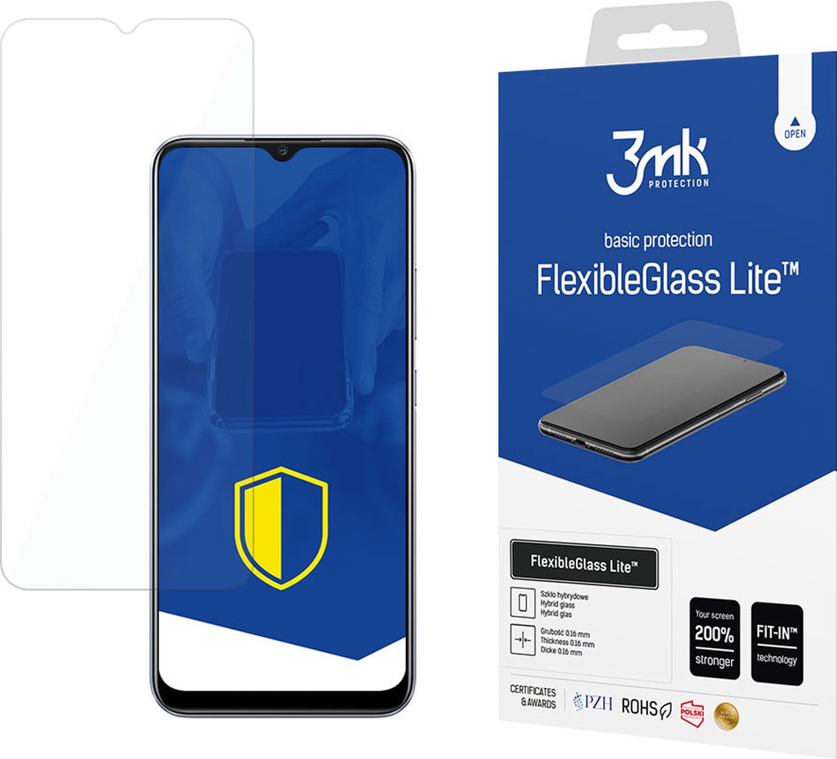 3MK FlexibleGlass Lite - Hybride Protector - Realme C21 - Transparant - Uiterst Dun