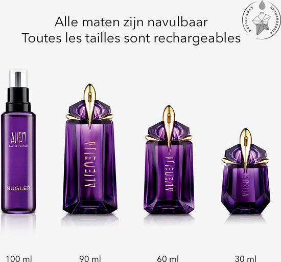 Mugler Alien Eau de Parfum – Bloemige, Houtachtige en Amberachtige Parfum - Navulbare Parfum voor dames - 60ml