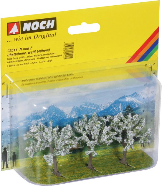 Foto: Noch 25511 set bomen fruitboom 45 tot 45 mm wit bloeiend 3 stuk s 