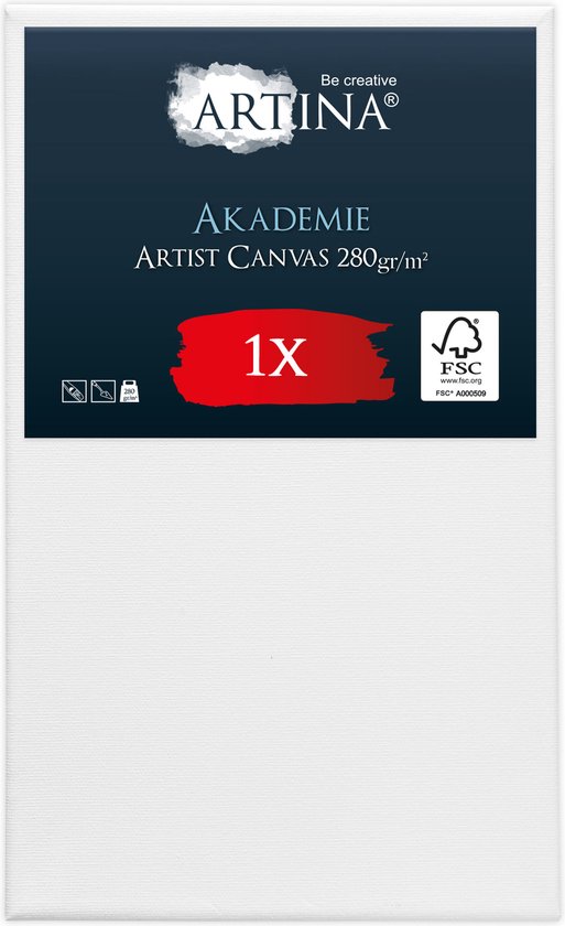Verpakking van Artina Akademie Artist Canvas 280 gr/m², 1x.