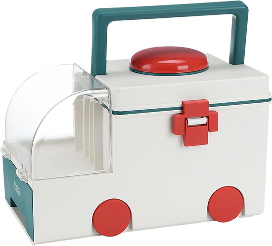 Wapasezyar Medicijnbox, groot, met tablettenbox, 3 etages